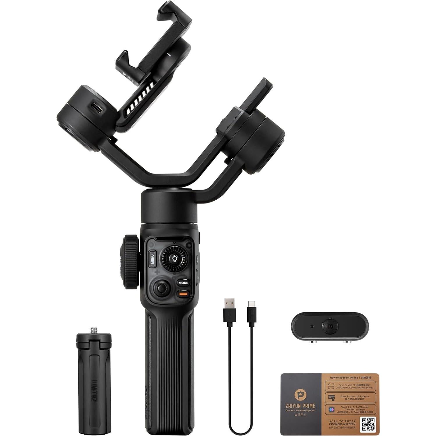 Estabilizador ZHIYUN Smooth 5S AI Combo 3 Ejes con Luz y Trípode