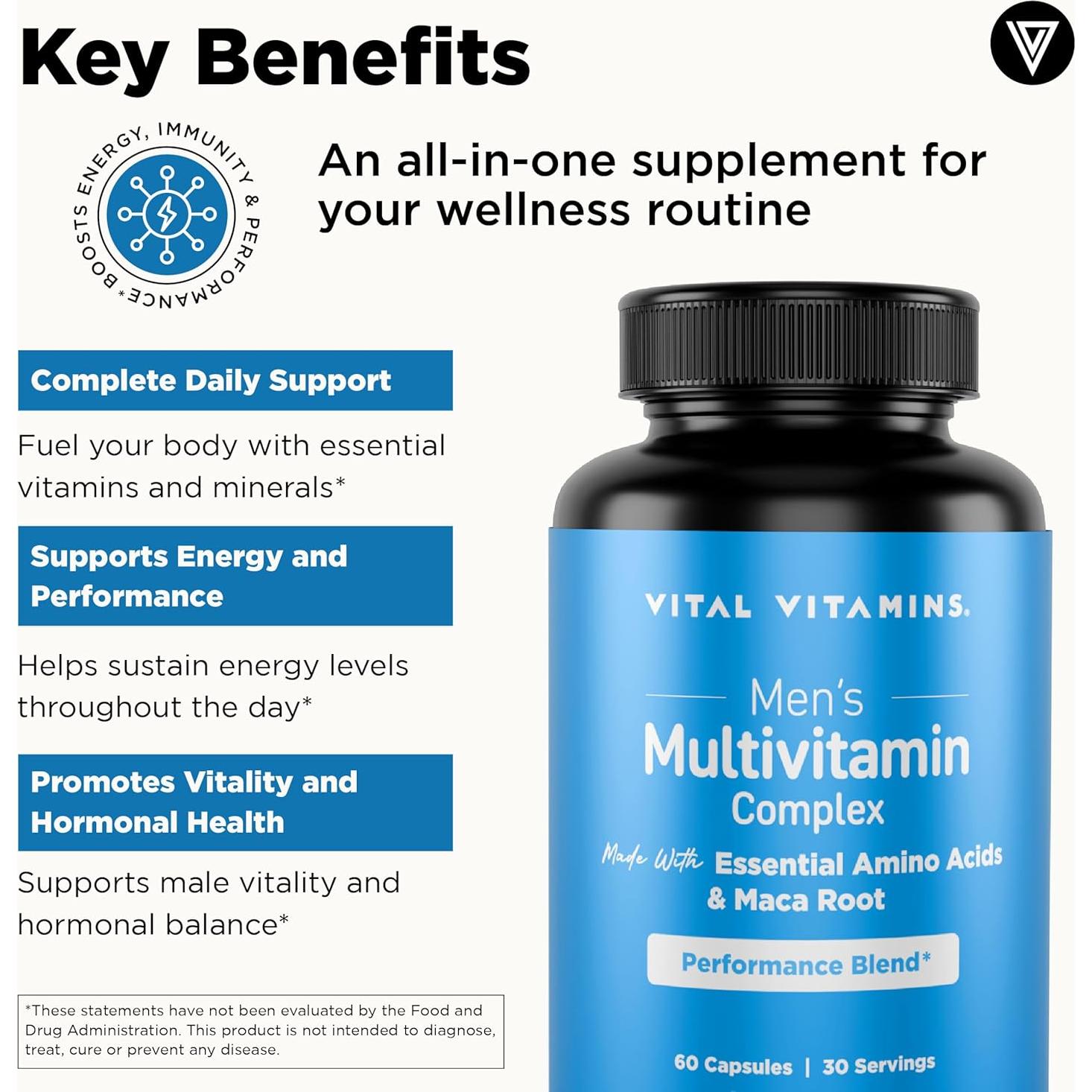 Multivitamínico Diario para Hombres Vital Vitamins - 60 Cápsulas