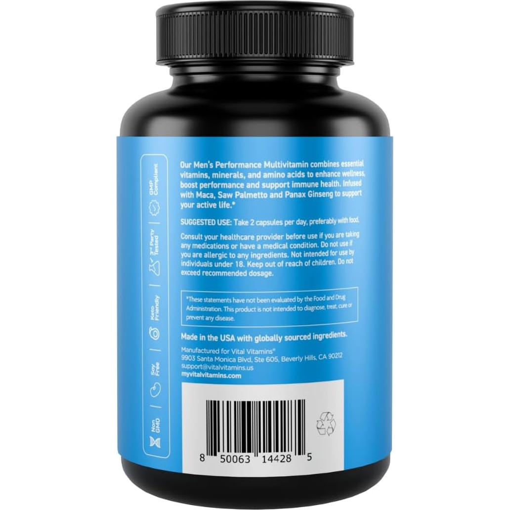 Multivitamínico Diario para Hombres Vital Vitamins - 60 Cápsulas