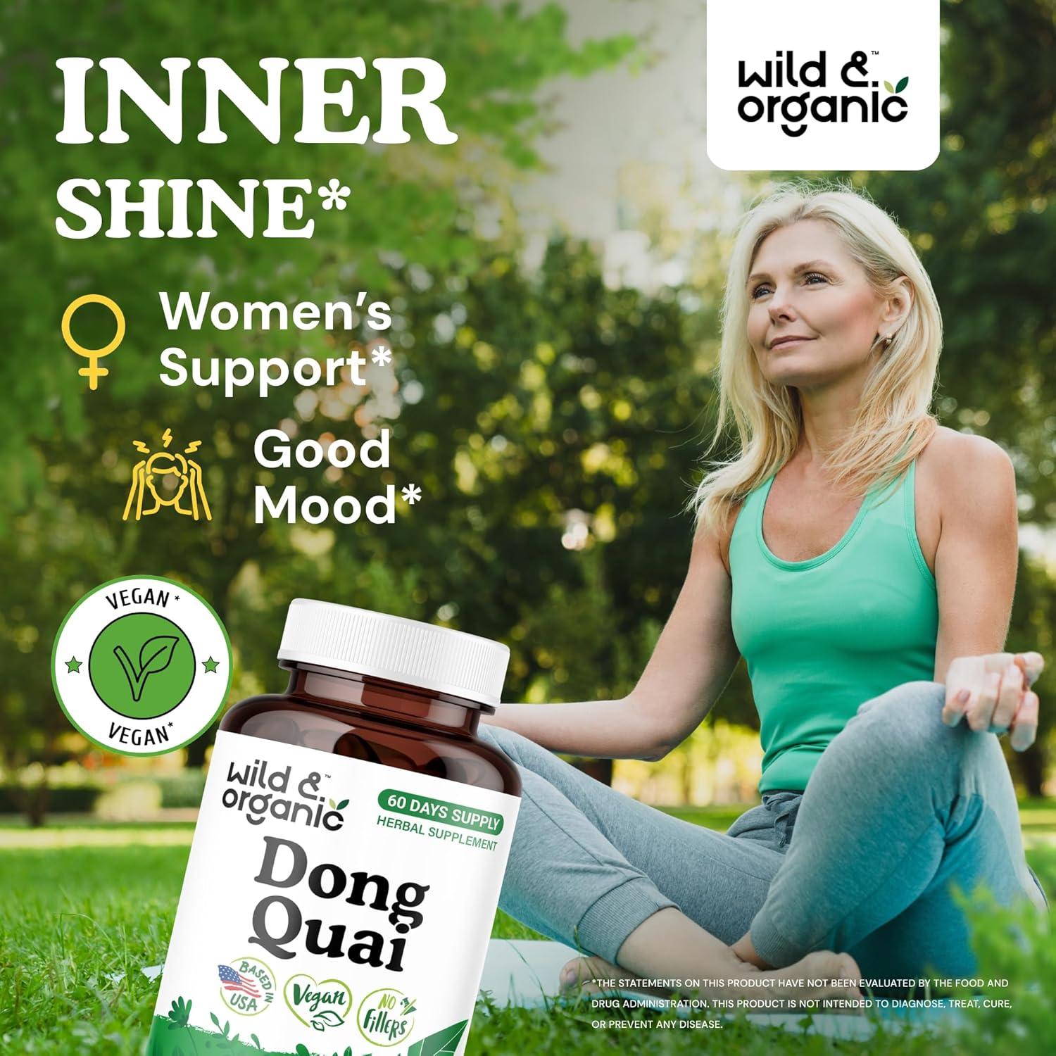 Cápsulas de Dong Quai Silvestre y Orgánico 1000 mg - 120 Unidades