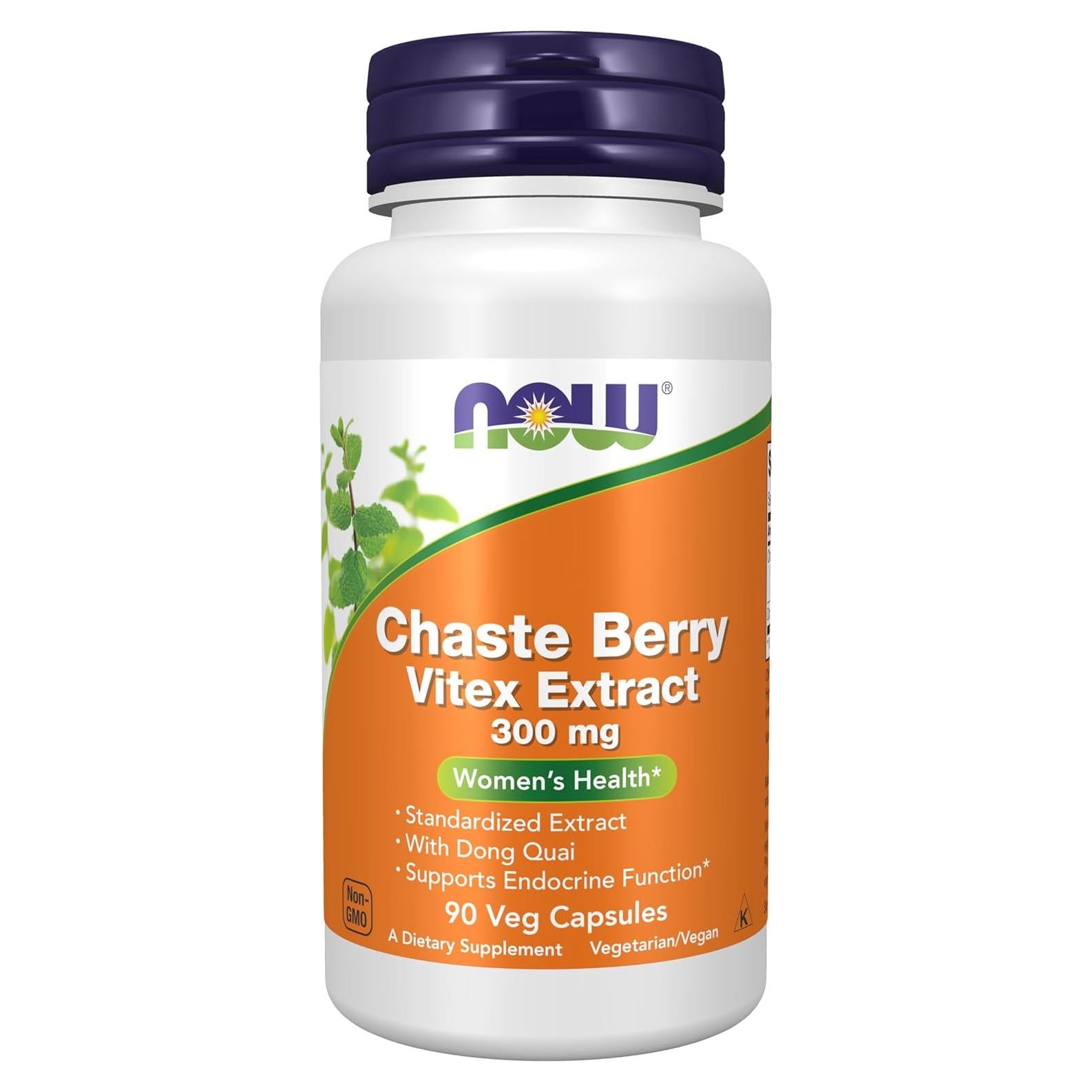 NOW Suplementos Extracto de Vitex 300 mg con Dong Quai 90 Cápsulas