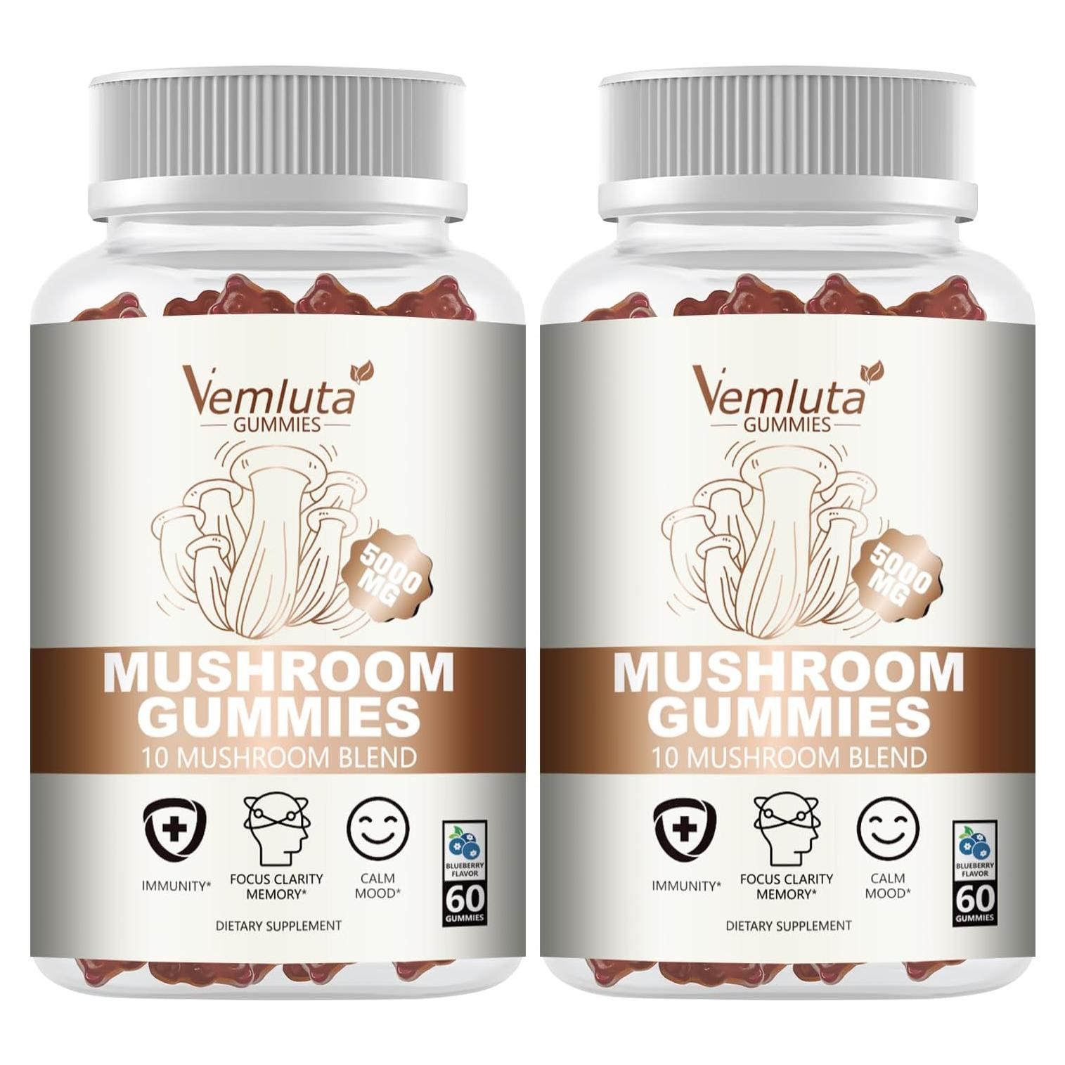 Gominolas de Hongo Vemluta 5000MG - 60 Conteos, Sabor Arándano