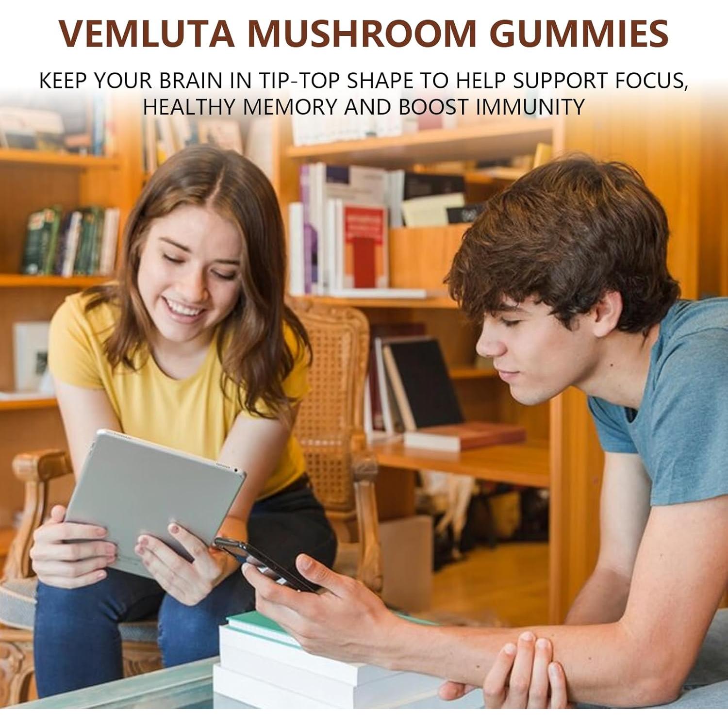 Gominolas de Hongo Vemluta 5000MG - 60 Conteos, Sabor Arándano