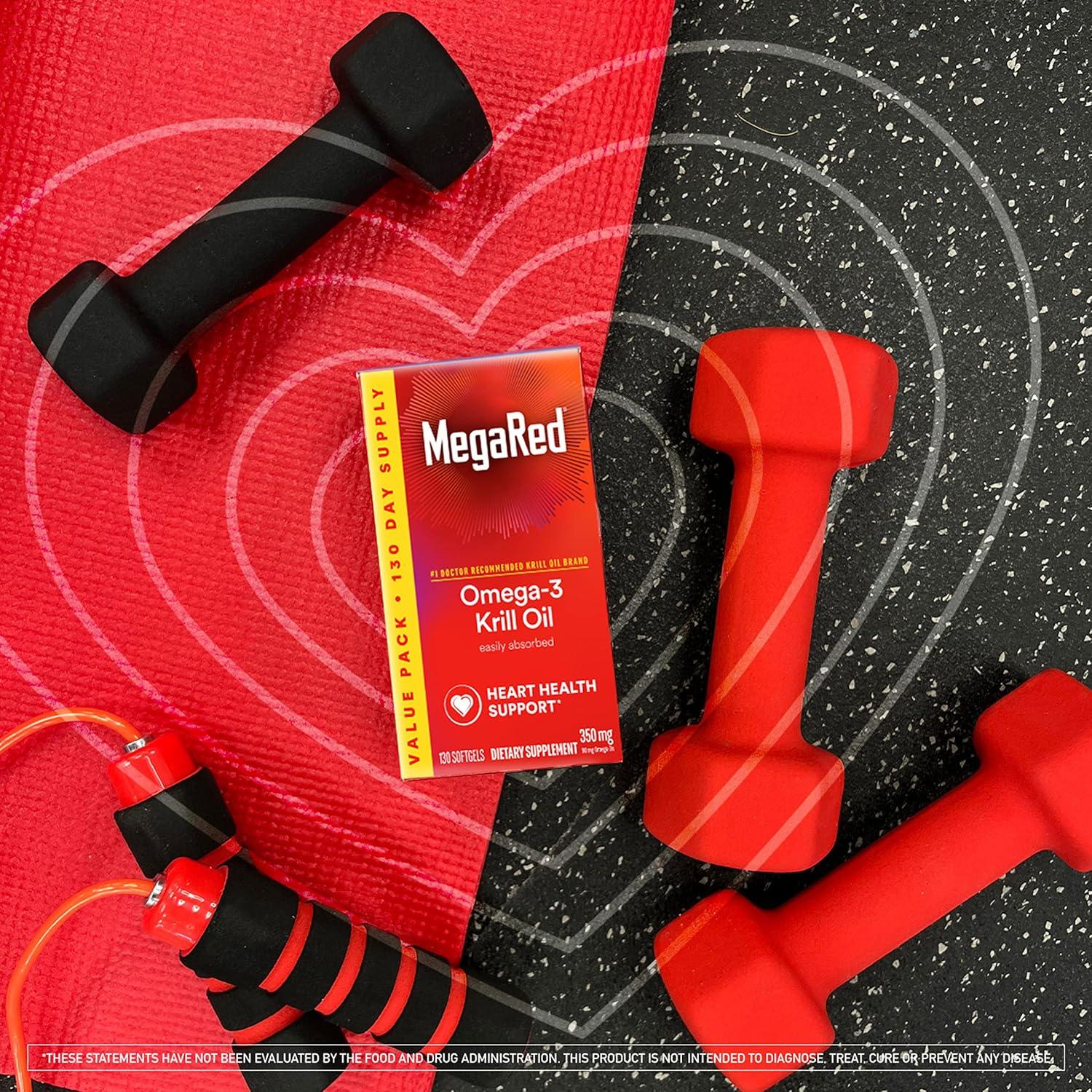 MegaRed Aceite de Krill Omega-3 350mg 130 Cápsulas Blandas