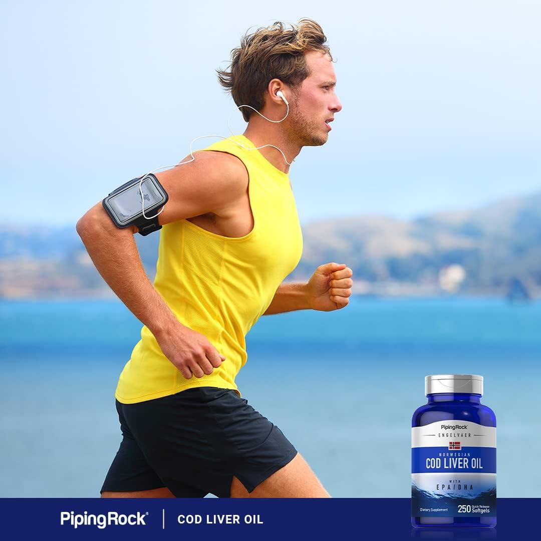 Aceite de Hígado de Bacalao Piping Rock 250 Cápsulas Omega-3