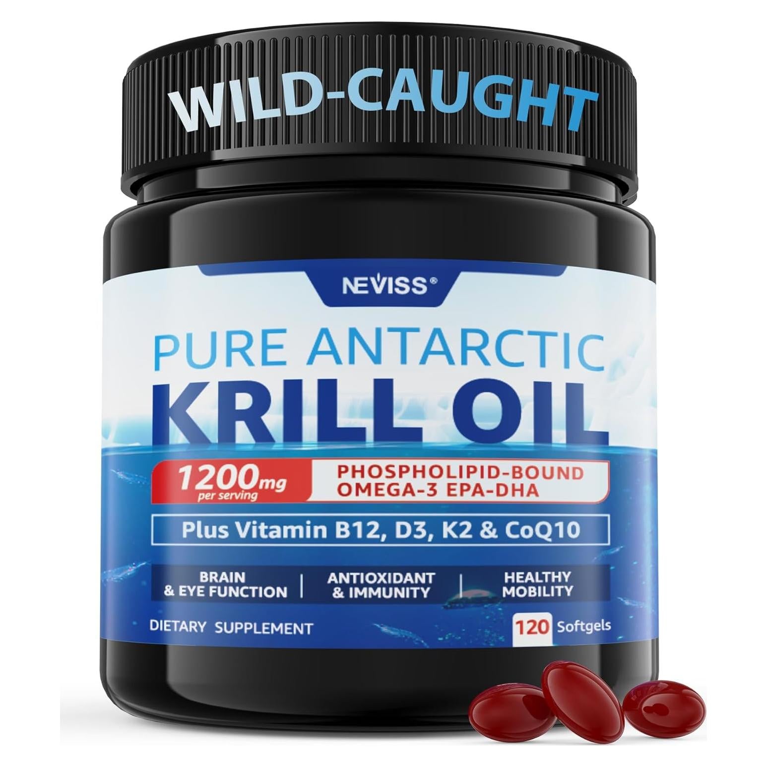 Aceite de Kril Antártico 1200 mg NEVISS - 120 Cápsulas Blandas