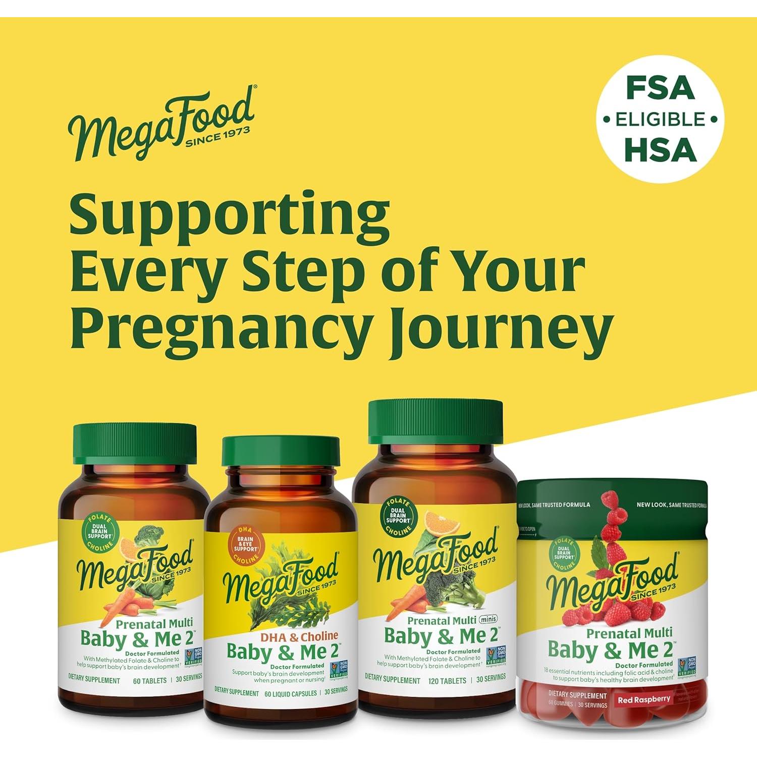 Vitaminas Prenatales Gominolas MegaFood Baby & Me 2 Frambuesa 60 Unidades