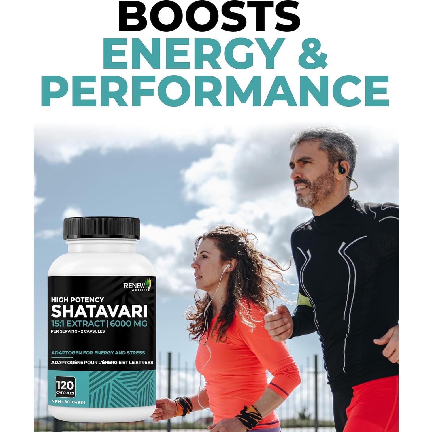 Cápsulas de Shatavari Renew Actives - 400mg - 120 Unidades