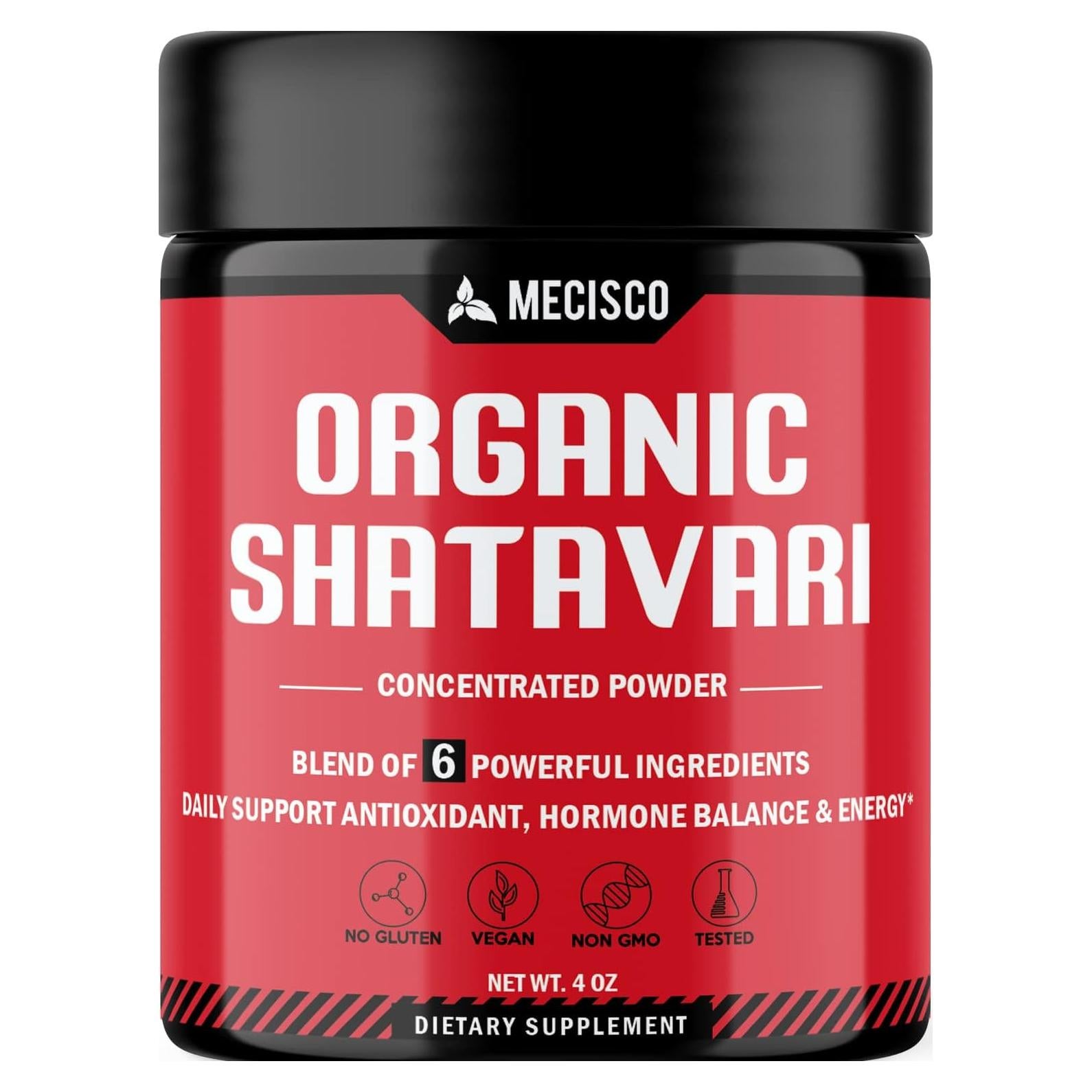 Polvo de Shatavari Orgánico Mecisco 113.4 g - 6 Hierbas Poderosas
