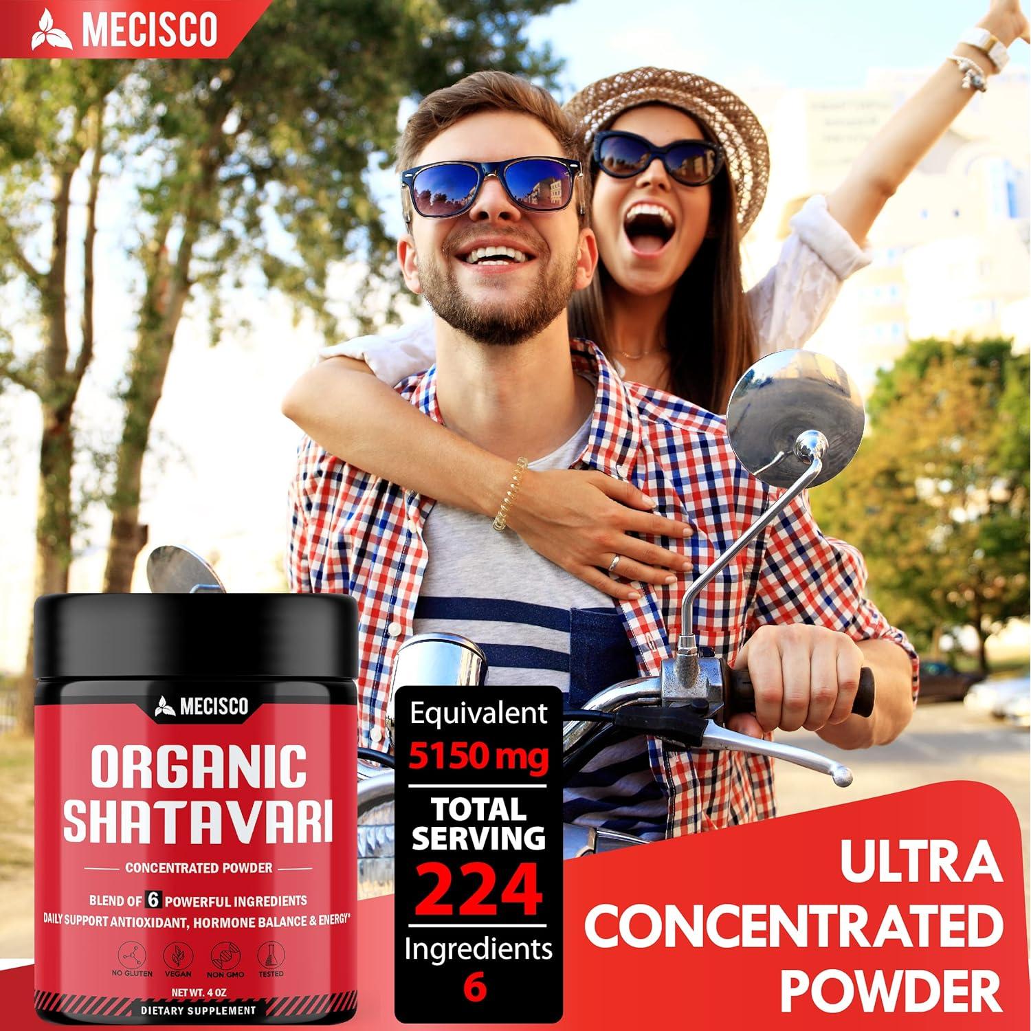 Polvo de Shatavari Orgánico Mecisco 113.4 g - 6 Hierbas Poderosas