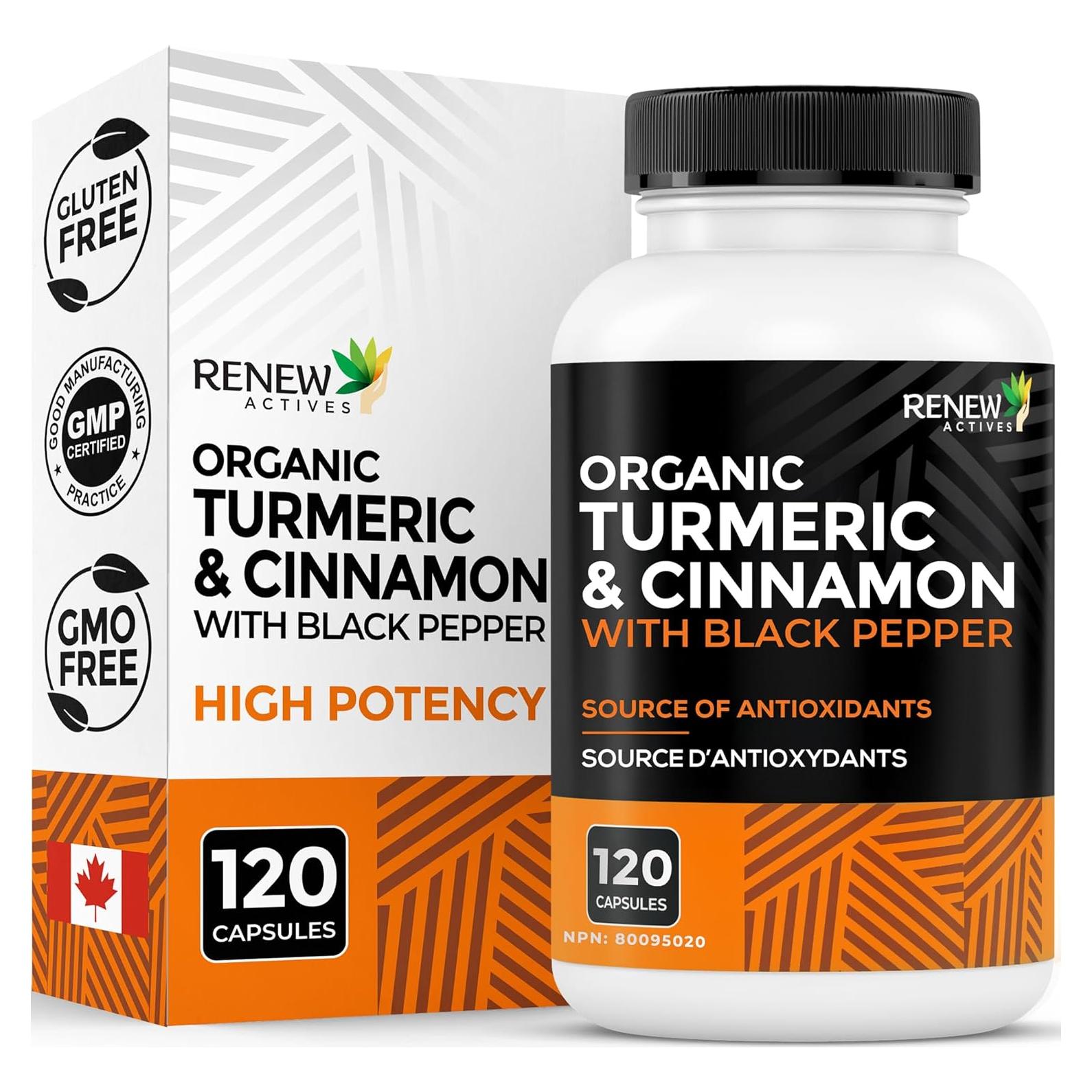 Cápsulas de Cúrcuma Orgánica Renew Actives 120 Unidades