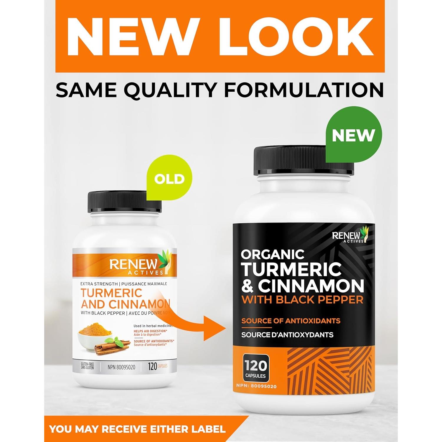 Cápsulas de Cúrcuma Orgánica Renew Actives 120 Unidades