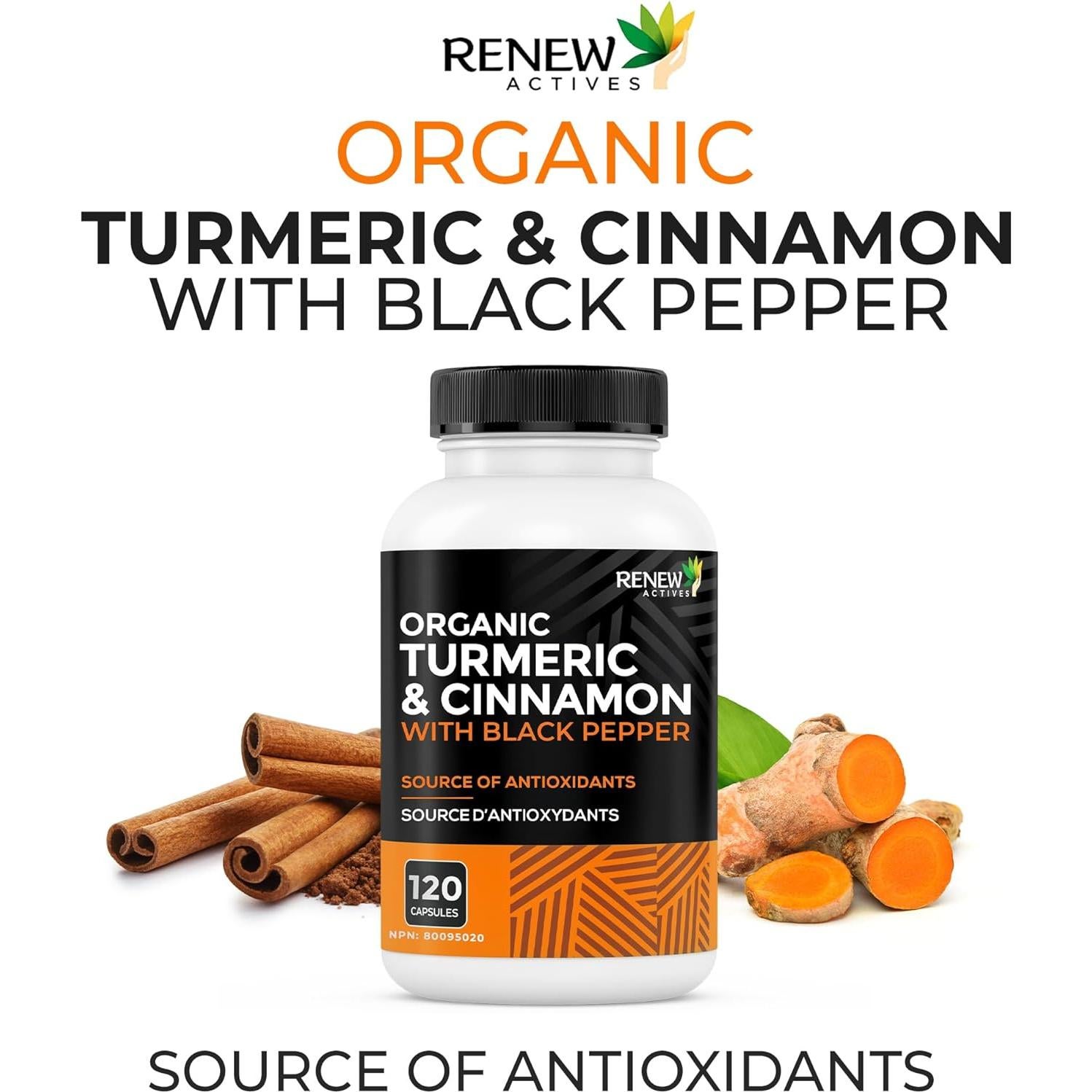 Cápsulas de Cúrcuma Orgánica Renew Actives 120 Unidades