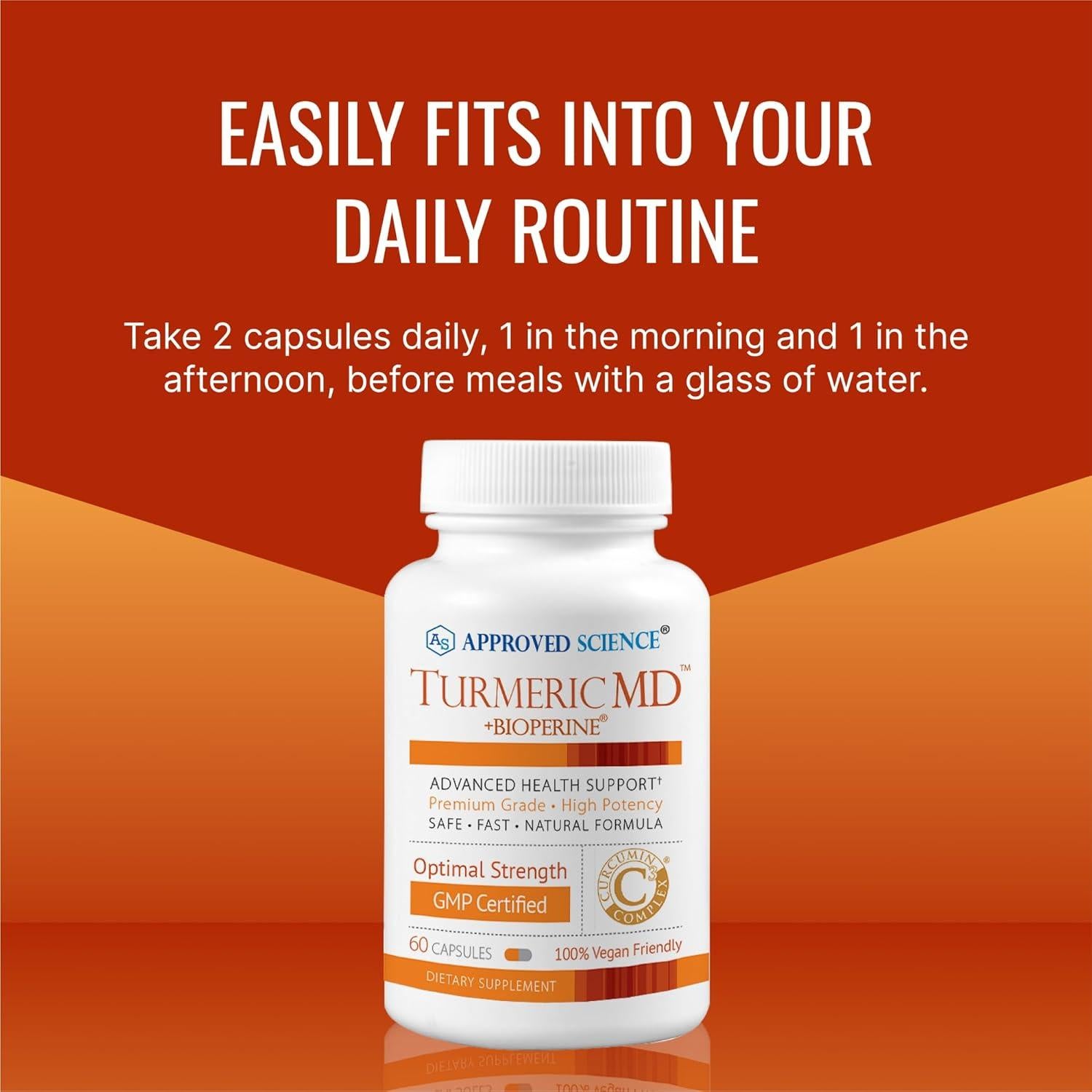 Cápsulas de Cúrcuma MD Ciencia Aprobada - 180 Unidades 95% Curcuminoides