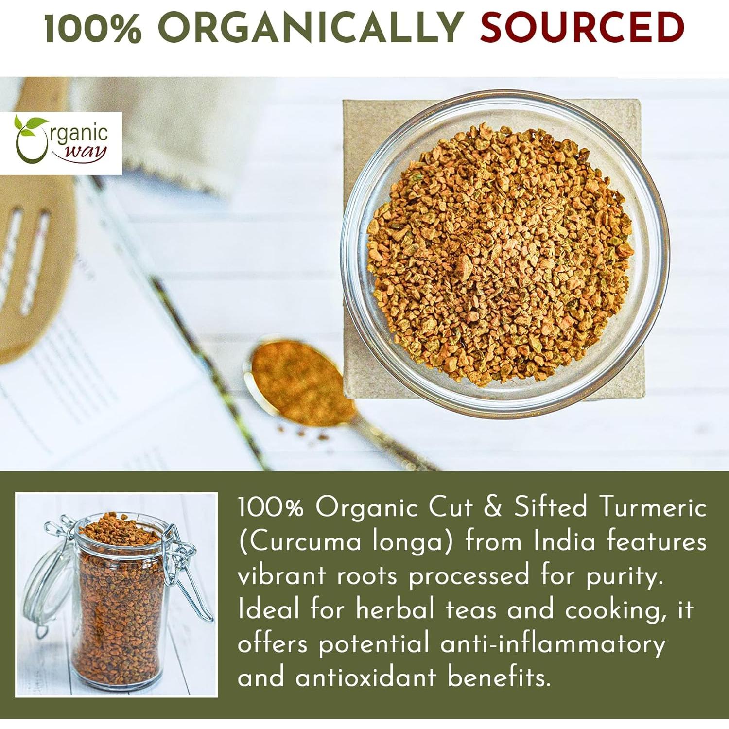 Raíz de Cúrcuma Orgánica Cortada 453g - Organic Way