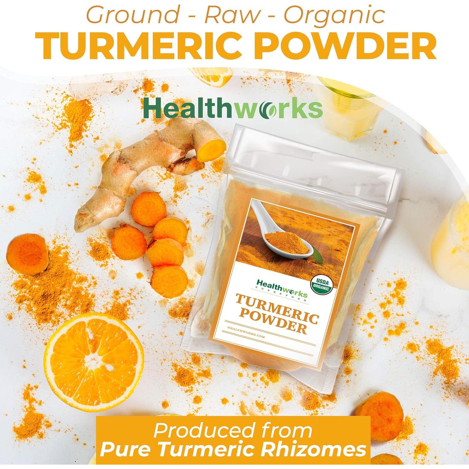 Polvo de Cúrcuma Orgánico Healthworks - 907 g, Keto, Paleo, Vegano