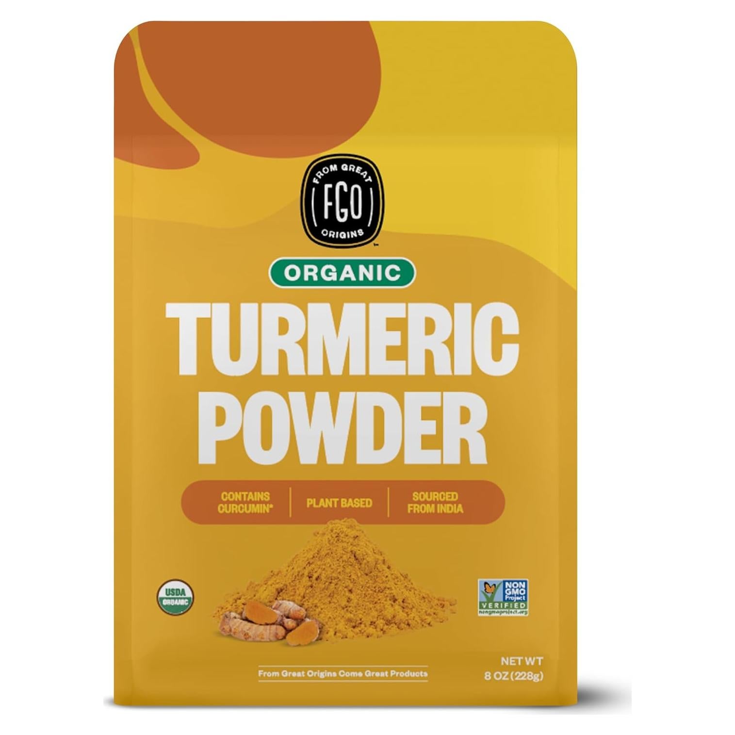 Polvo de Cúrcuma Orgánico FGO 226.8g Bolsa Reutilizable