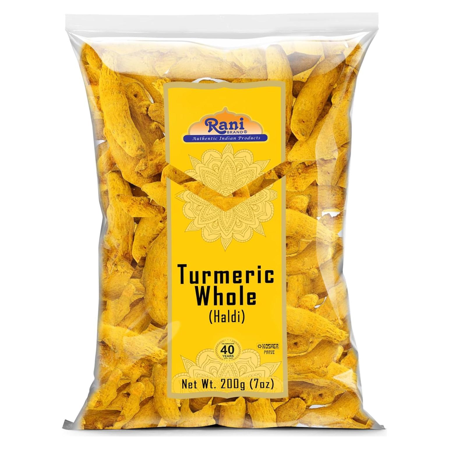 Raíz de Cúrcuma Entera Rani 200g 100% Natural Vegana Kosher