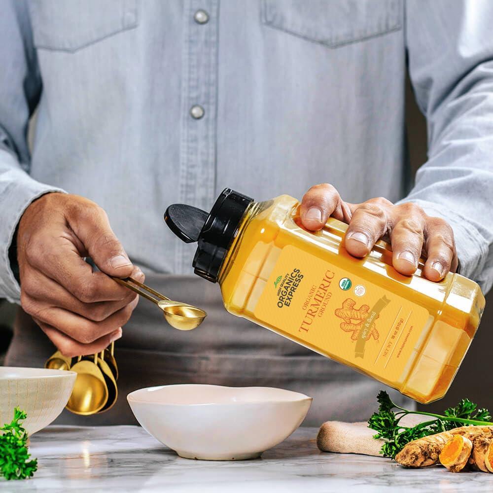 Cúrcuma Orgánica Molida HQOExpress 510 g - Certificada USDA