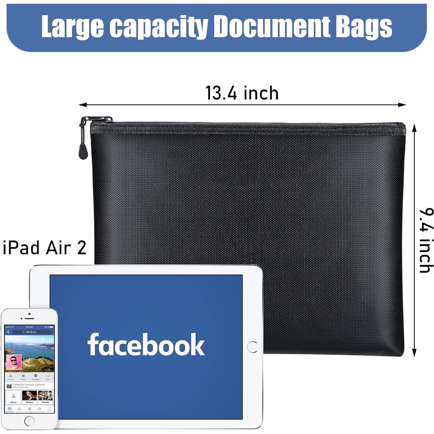 Paquete de 4 Bolsas a Prueba de Fuego Epakh 34x24 cm