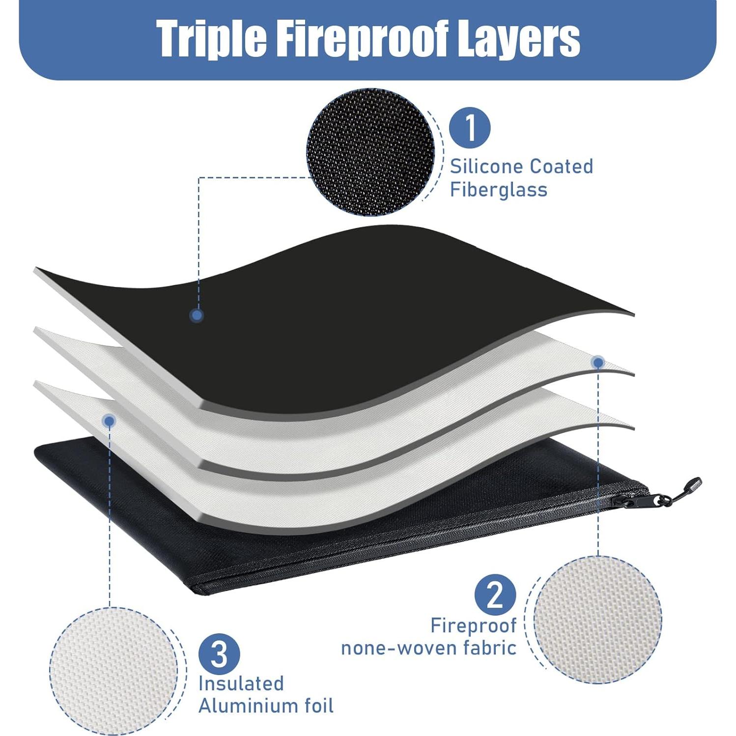 Paquete de 4 Bolsas a Prueba de Fuego Epakh 34x24 cm