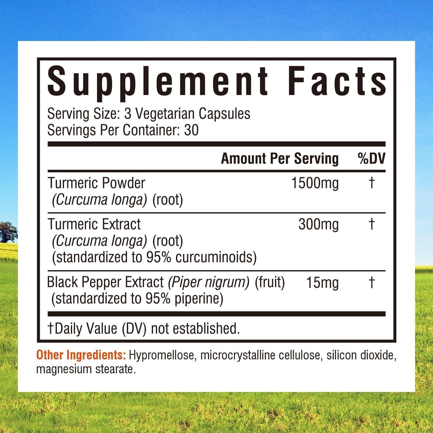 Suplemento de Cúrcuma Curcumina Innate Vitality 1800mg 90 Cápsulas