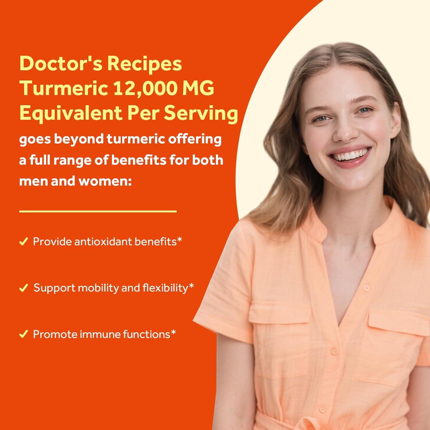 Suplemento de Cúrcuma Recetas del Doctor 12000 mg 180 Cápsulas