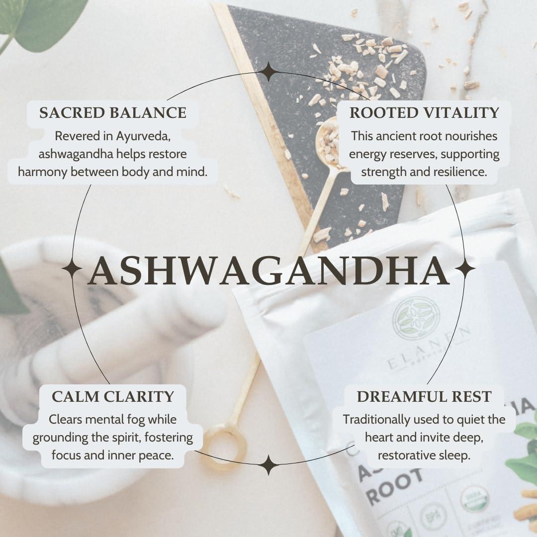 Raíz de Ashwagandha Orgánica Elanen Naturals 113g - Té Suelto