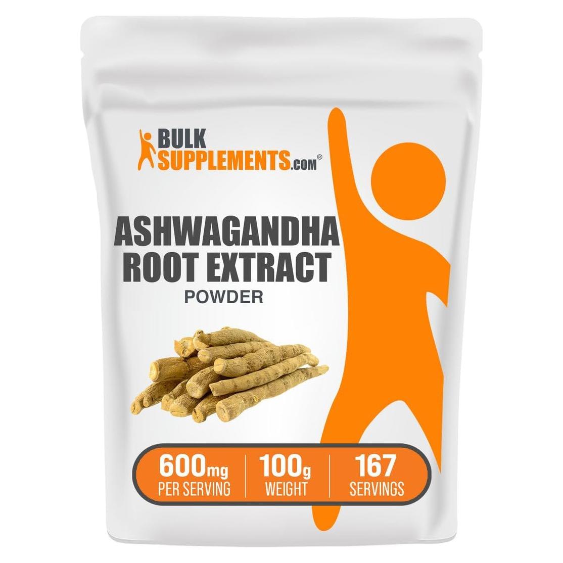 Extracto de Raíz de Ashwagandha BulkSupplements 600mg 100g