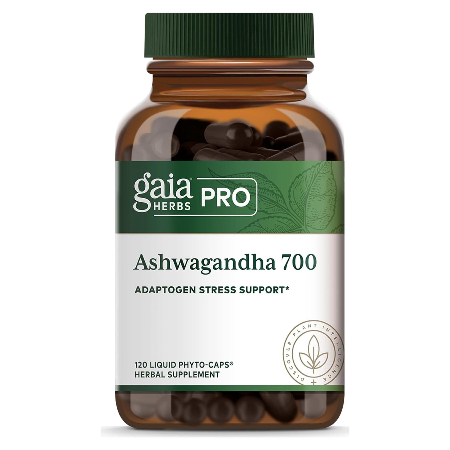 Suplemento de Ashwagandha Gaia Herbs PRO 700mg - 120 Cápsulas