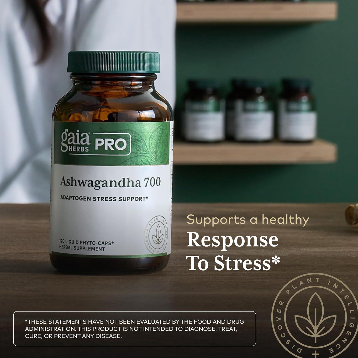 Suplemento de Ashwagandha Gaia Herbs PRO 700mg - 120 Cápsulas