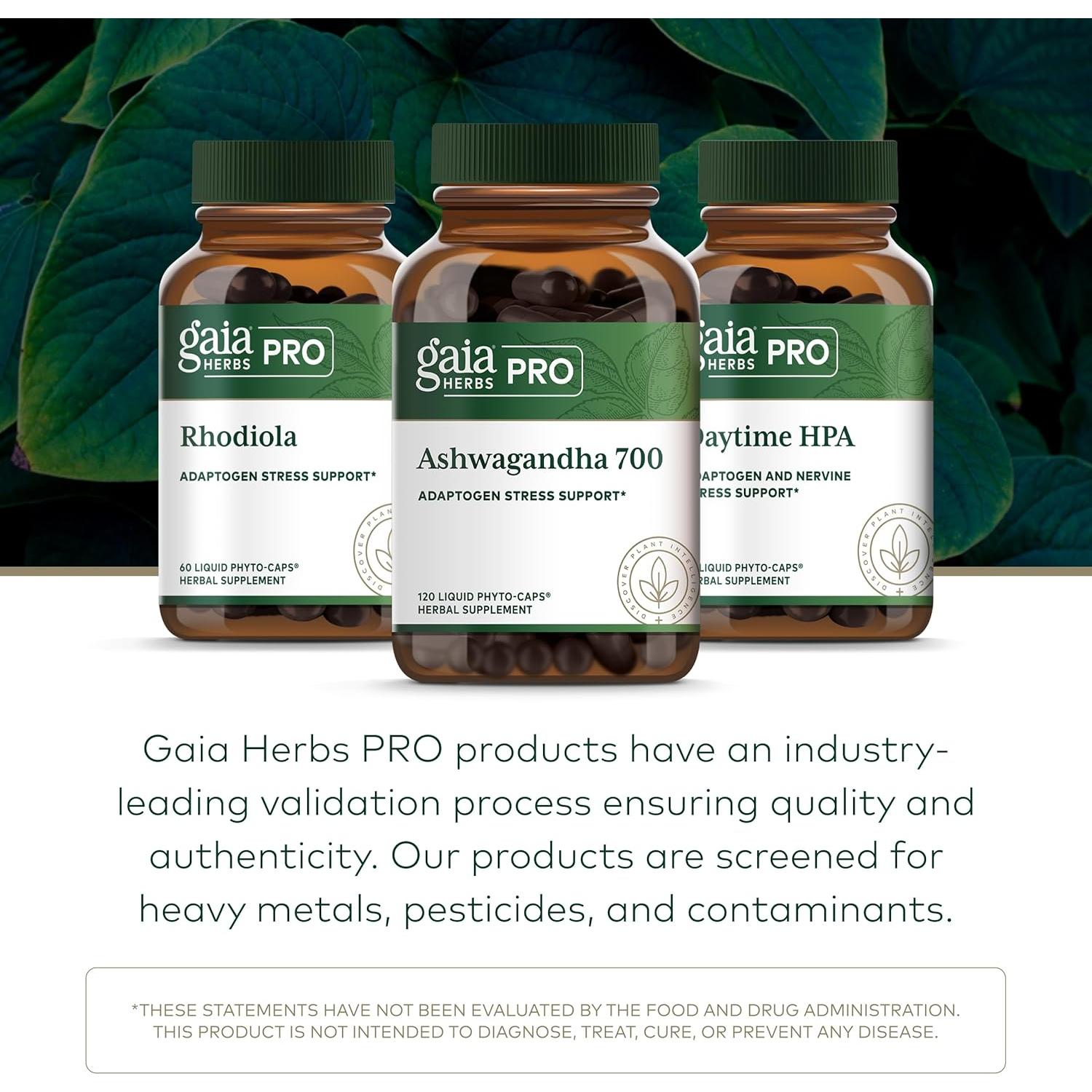 Suplemento de Ashwagandha Gaia Herbs PRO 700mg - 120 Cápsulas