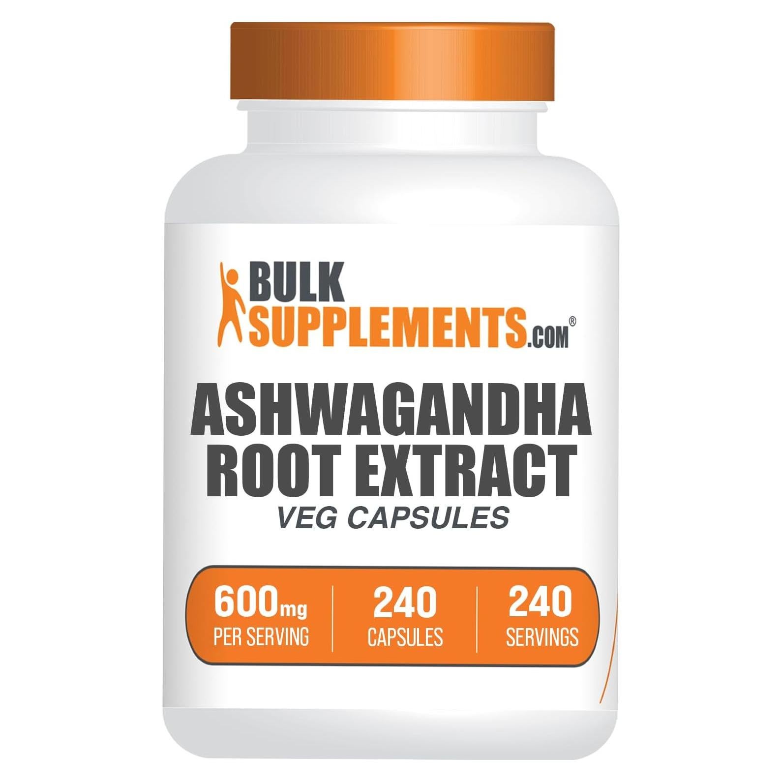Cápsulas de Ashwagandha BulkSupplements 600mg - 240 Veganas