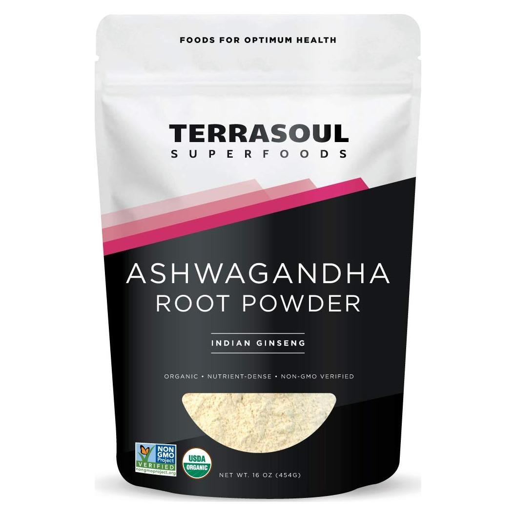 Polvo de Raíz de Ashwagandha Orgánico Terrasoul 0.45 kg