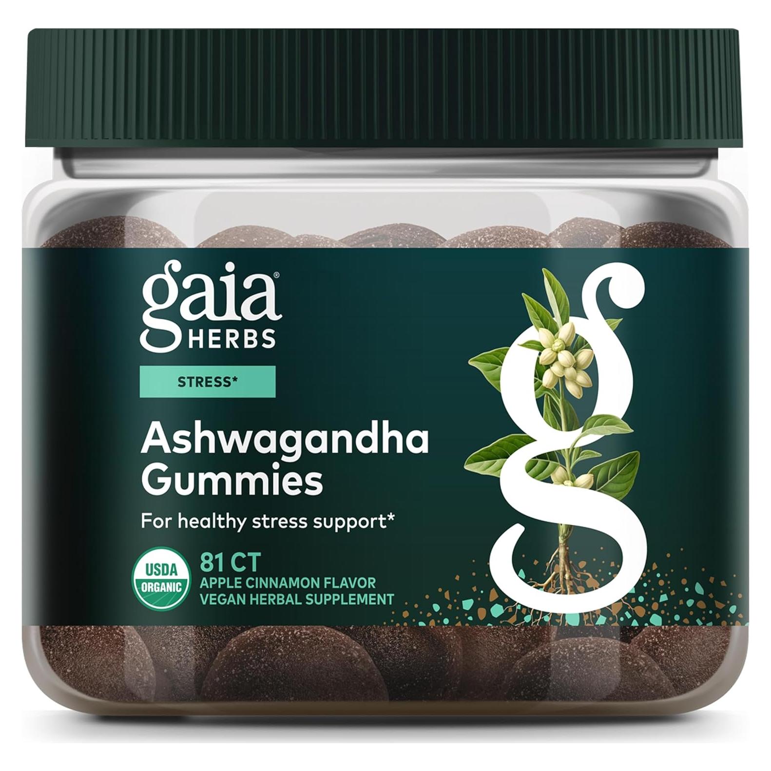 Gomas Orgánicas de Ashwagandha Gaia Herbs 81 Unidades