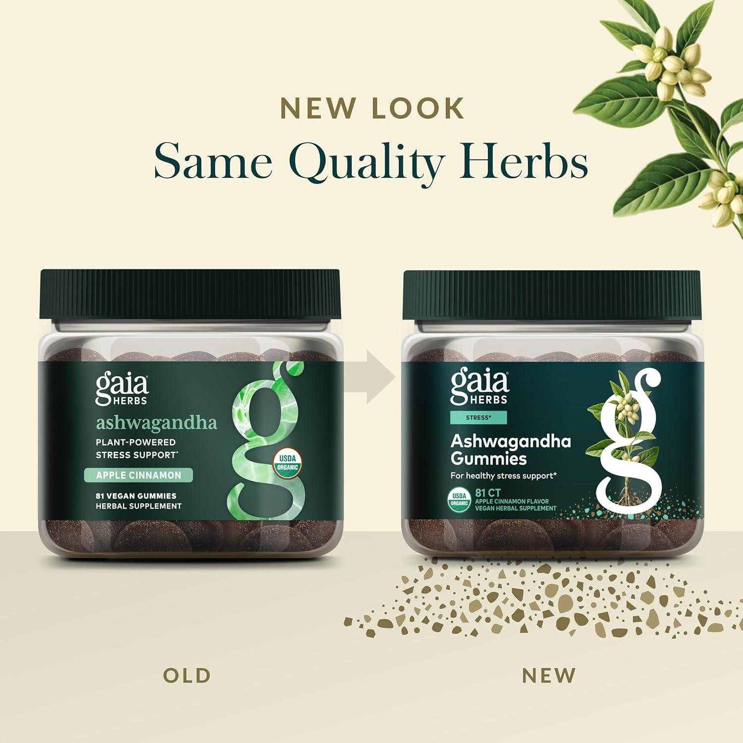 Gomas Orgánicas de Ashwagandha Gaia Herbs 81 Unidades