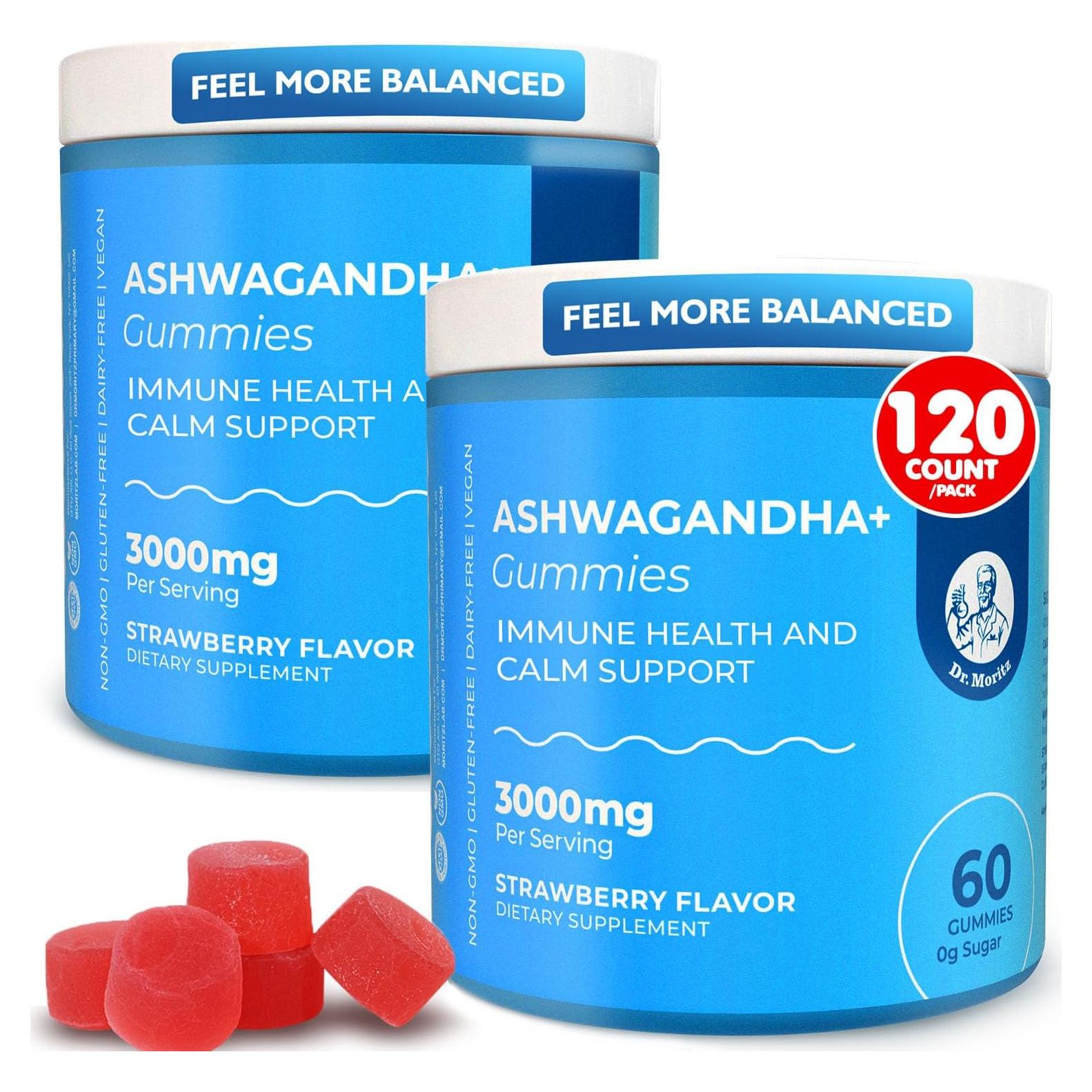 Gomitas de Ashwagandha DR. MORITZ 120 Conteo - Sin Azúcar