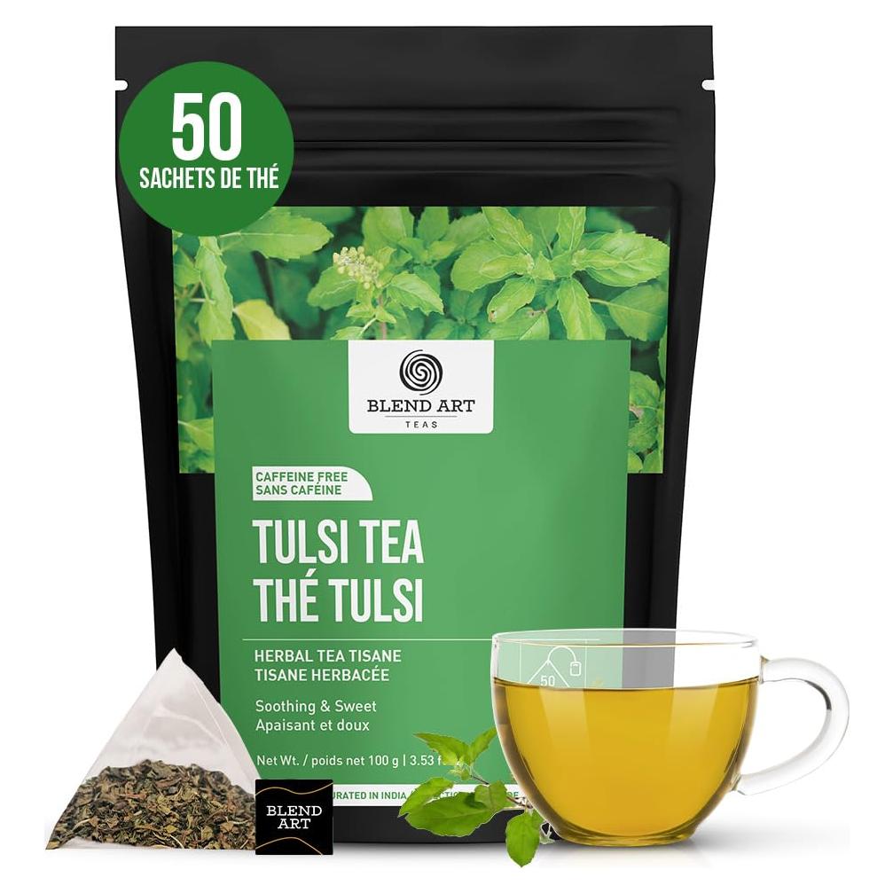 Té de Albahaca Sagrada Tulsi 50 Bolsitas Sin Cafeína