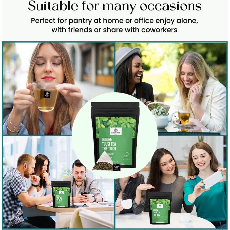 Té de Albahaca Sagrada Tulsi 50 Bolsitas Sin Cafeína