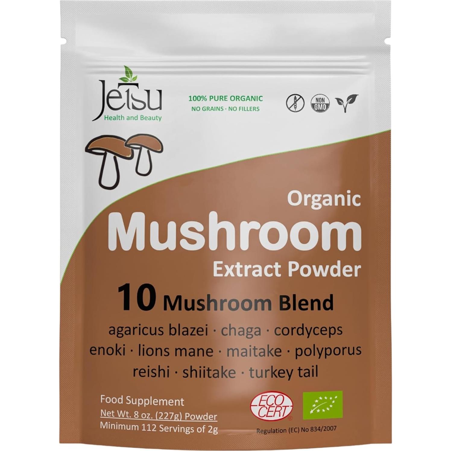 Suplemento de Champiñones Orgánicos Jetsu - Energía y Concentración