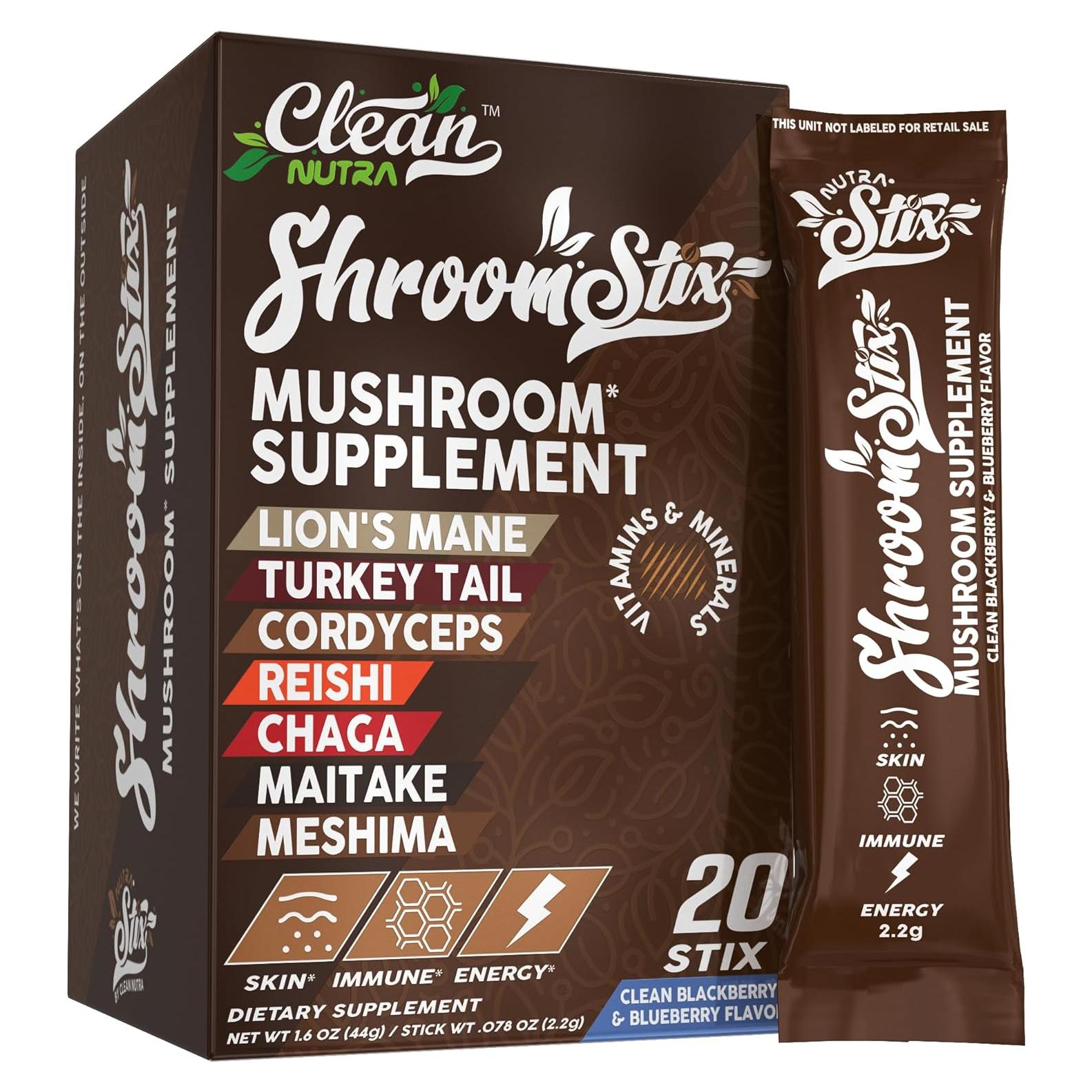 Suplemento de Hongo 24 en 1 Clean Nutraceuticals - 20 Sticks