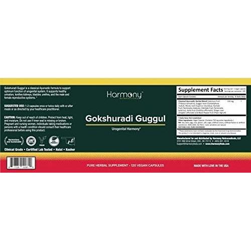 Gokshuradi Guggul 120 Cápsulas Vegetarianas - Harmony Nutraceuticals