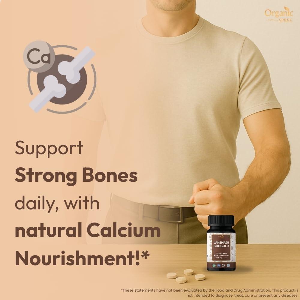 Tabletas Lakshadi Guggulu Organic Spree - 120 Unidades - Ayurvédicas