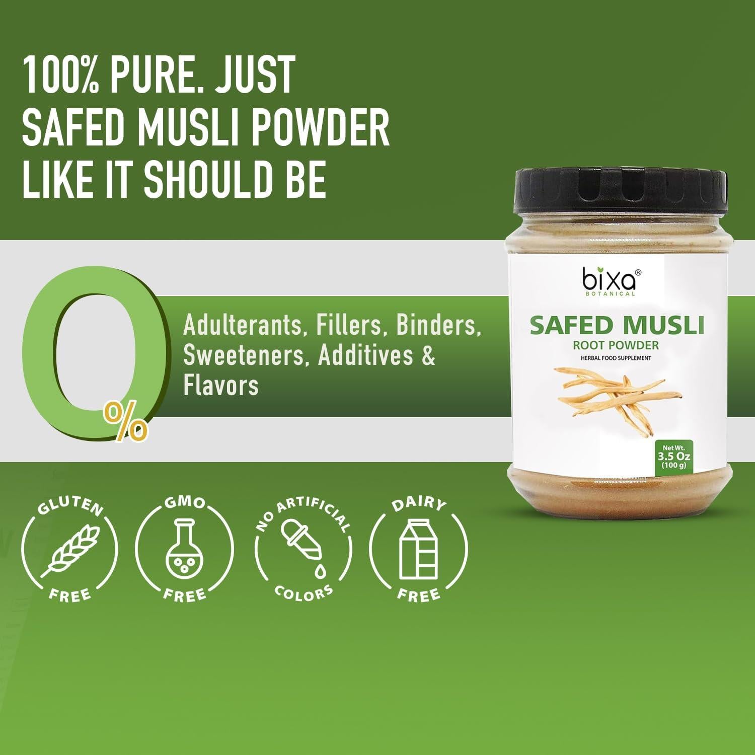 Polvo de Raíz de Musli Blanco Bixa Botanical 99.22g Vegano