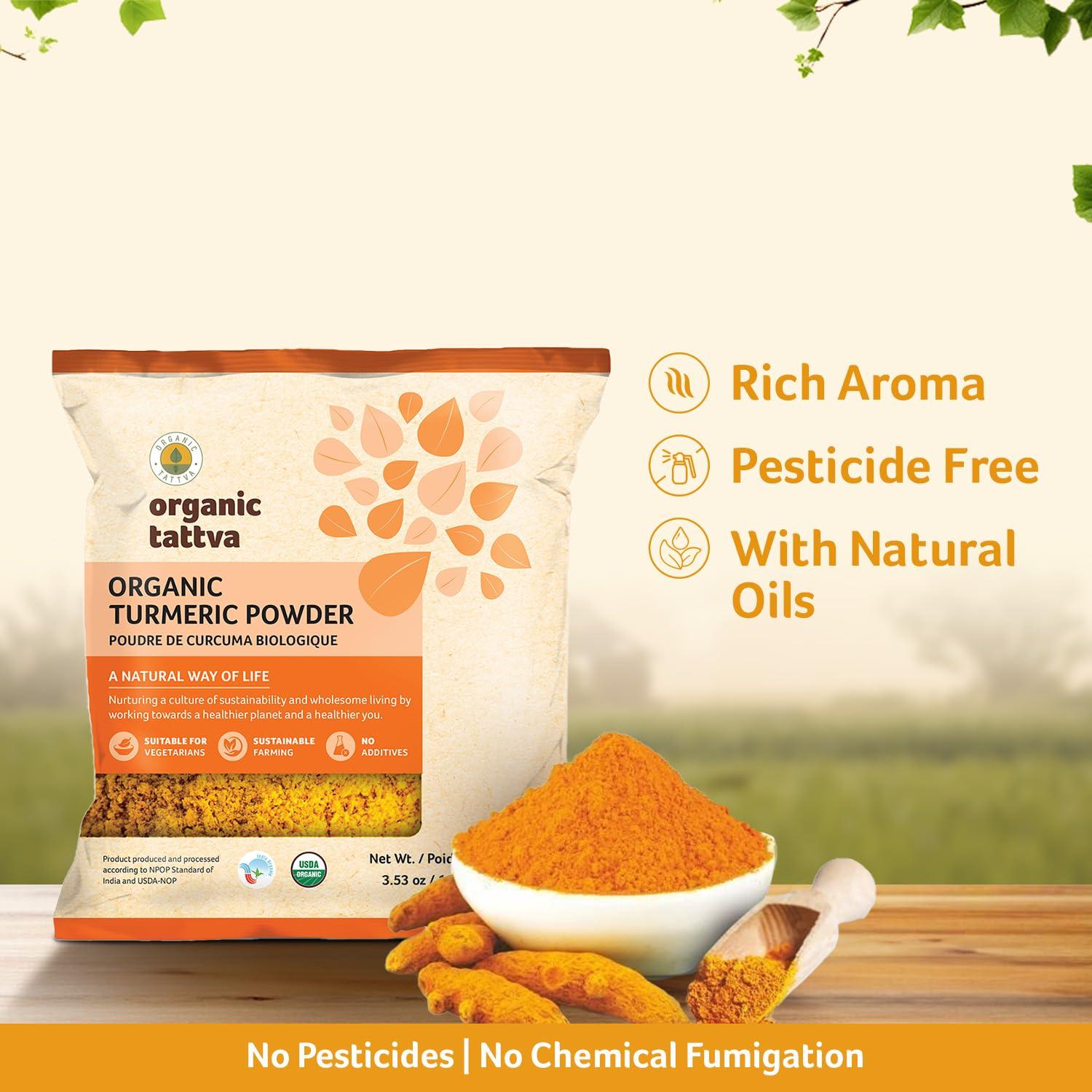 Polvo de Cúrcuma Orgánica Tattva 100g - Sin Gluten y Pesticidas