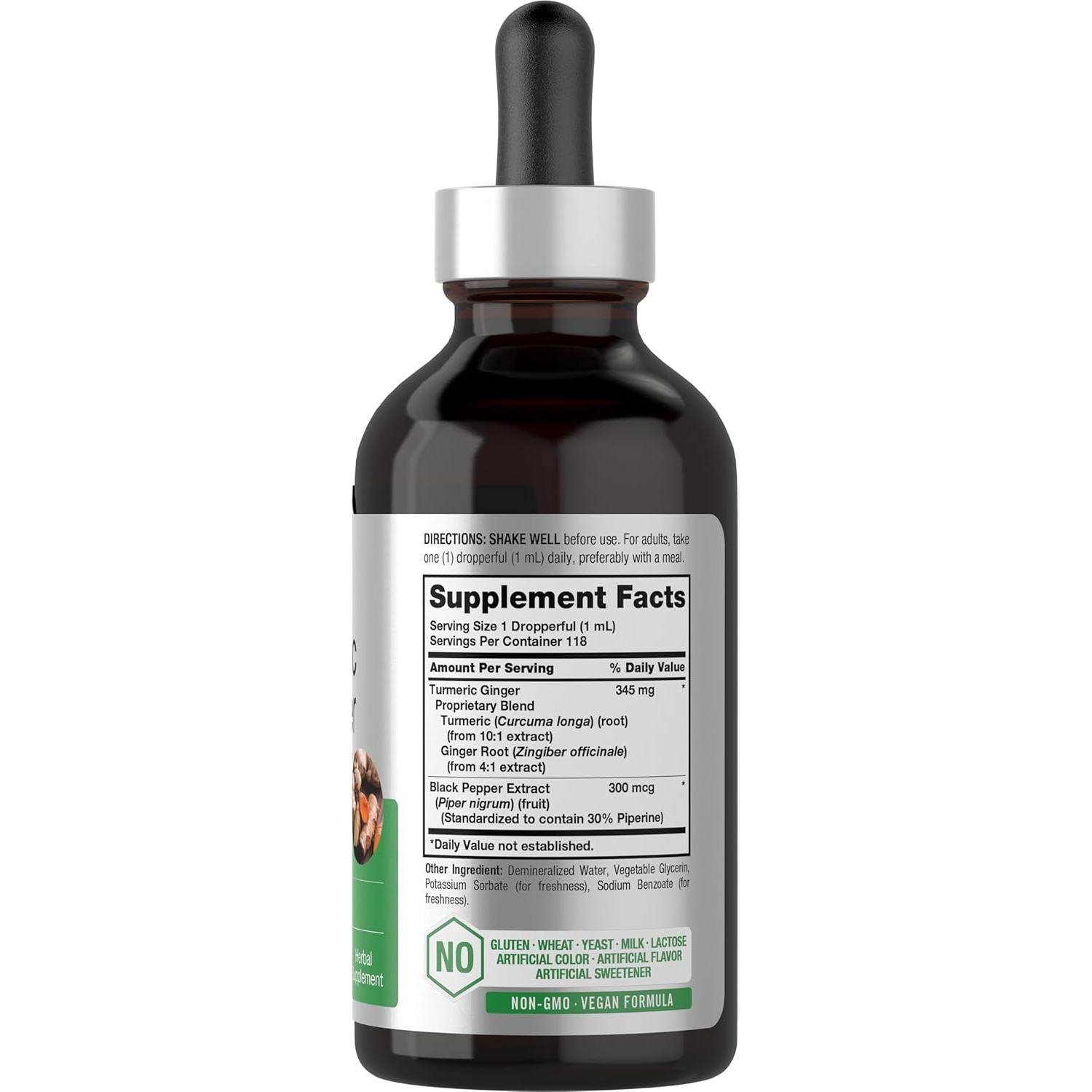 Gotas de Suplemento de Cúrcuma y Jengibre Horbaach 118 ml