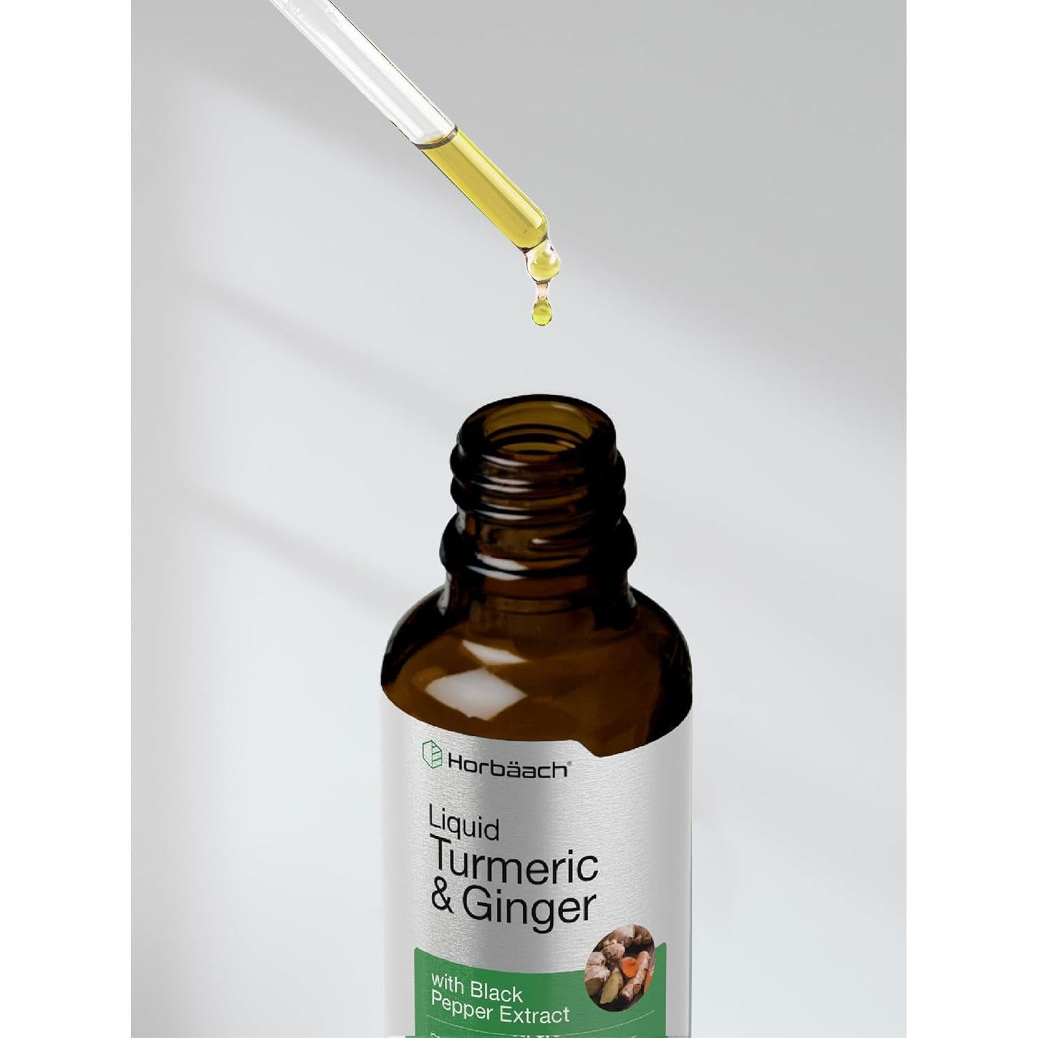 Gotas de Suplemento de Cúrcuma y Jengibre Horbaach 118 ml