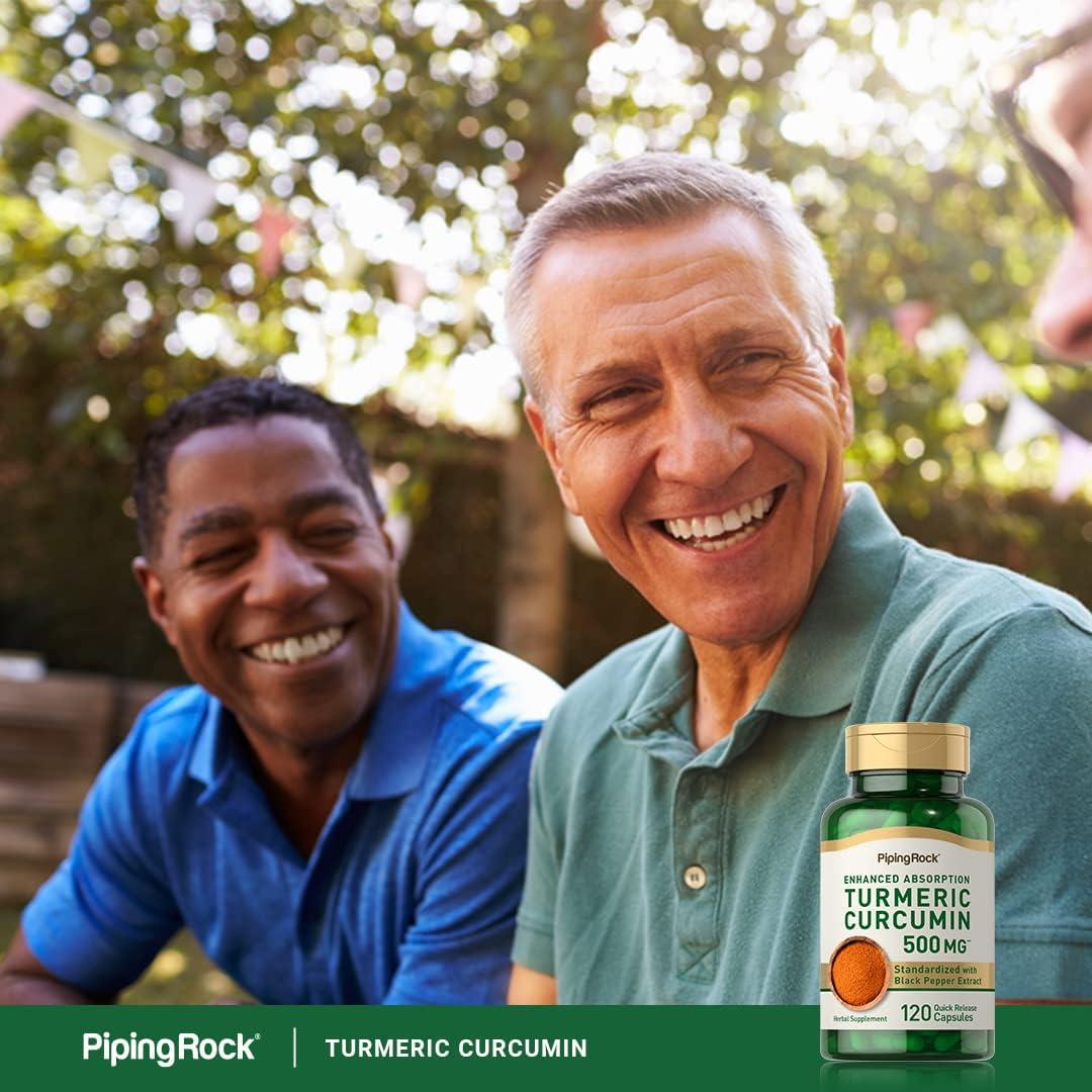 Cápsulas de Cúrcuma Curcumina Piping Rock 500mg con Pimienta Negra