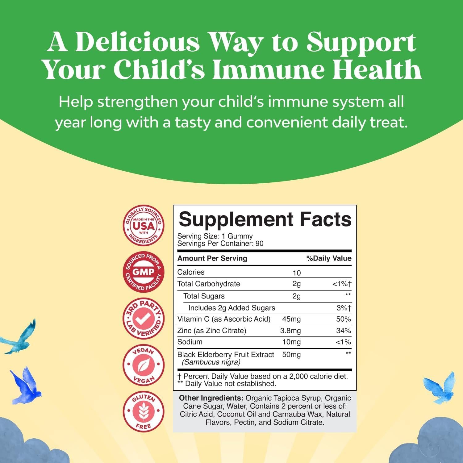 Gomitas de Saúco Natures Craft 90 Unidades - Inmunidad Niños