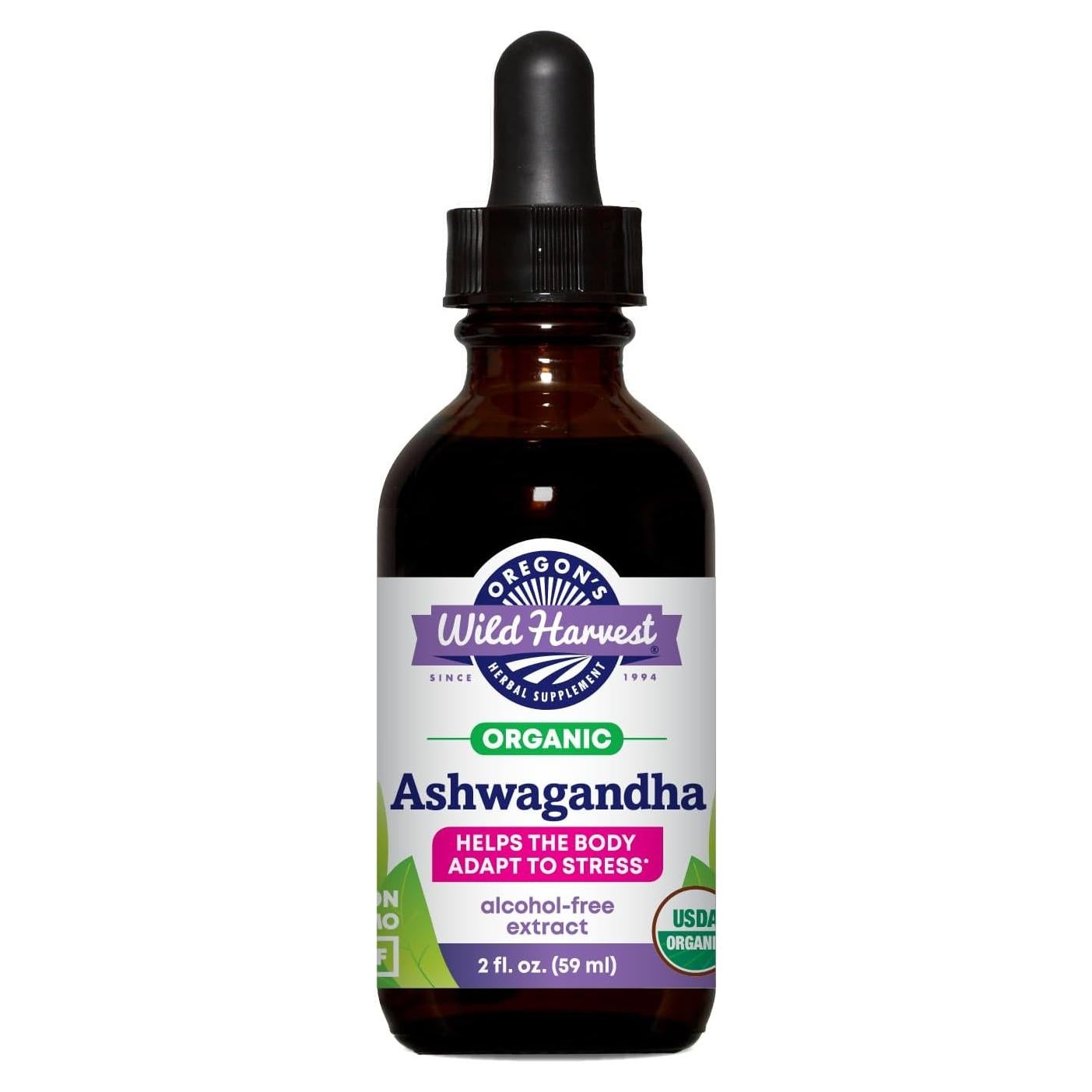 Extracto Herbal Líquido Orgánico Ashwagandha Oregon's Wild Harvest 60 ml